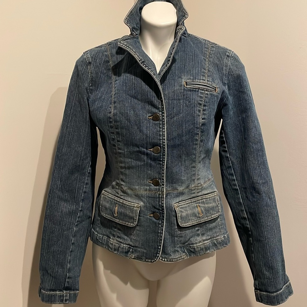 Ann Taylor Loft Denim Blazer Jacket | Stretch Denim | Size 4